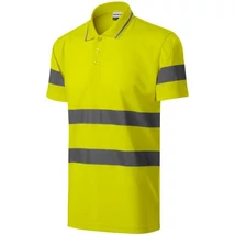ADLER 2V9 HV Runway unisex rövid ujjú galléros póló sárga S-2XL