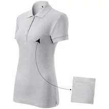 ADLER 213 Cotton pique rövid ujjú galléros női póló v.szürke melír XS-2XL