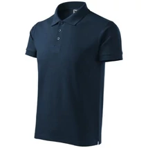 ADLER 215 Cotton Heavy pique rövidujjú galléros férfi póló tengerészkék S-2XL-ig