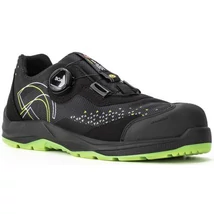 SIXTON NEON BOA S1PS FO SR ESD Extra könnyű munkavédelmi félcipő fekete, zöld reflex D3O talpbetéttel 35-48-ig