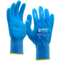Lanzi GCOLD121 Hideg elleni vágásbiztos kesztyű hurkolt anyagból, dupla latex 1/1 mártással, homokos felülettel (v.kék) 6-11-ig