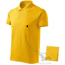 ADLER 212 Cotton pique rövid ujjú galléros férfi póló sárga S-2XL