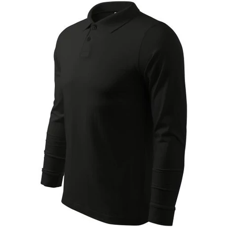 ADLER 211 Single J. LS Hosszú ujjú galléros póló fekete S-2XL-ig