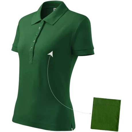 ADLER 213 Cotton pique rövid ujjú galléros női póló üvegzöld XS-2XL