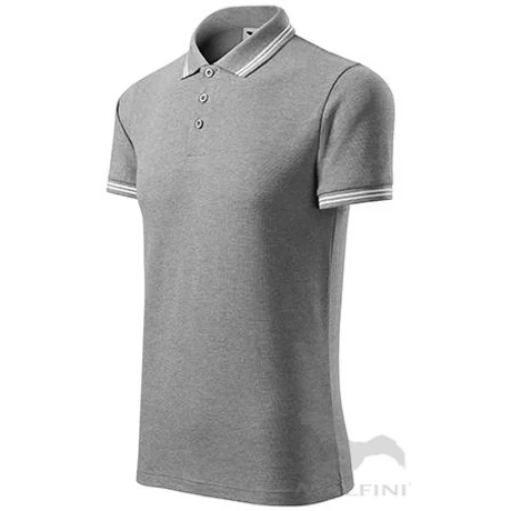ADLER 219 Urban pique rövid ujjú galléros férfi póló s.szürke melír S-2XL