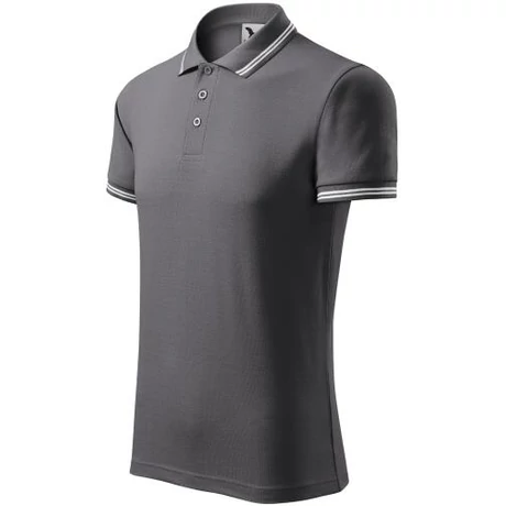 ADLER 219 Urban pique rövid ujjú galléros férfi póló acélszürke S-2XL
