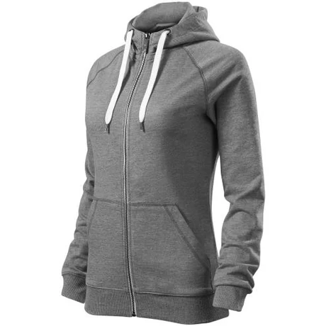 ADLER 451 Voyage Cipzáras kapucnis pamut női felső s.szürke melír XS-2XL