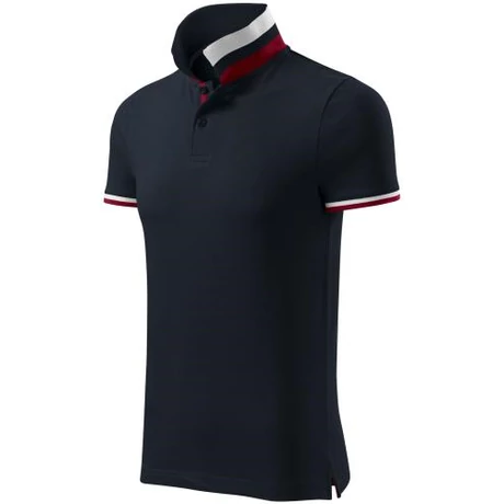 ADLER 256 Collar Up Rövid ujjú galléros férfi póló szürkéskék S-2XL-ig