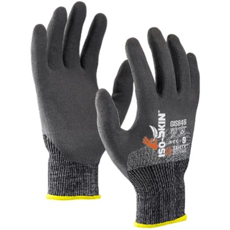 Lanzi GIS846 Vágásálló, varrat nélküli kötött kesztyű Hi-Foam 3/4 bevonattal ISO13997 10Newton (4X41C) (szürke) 6-11