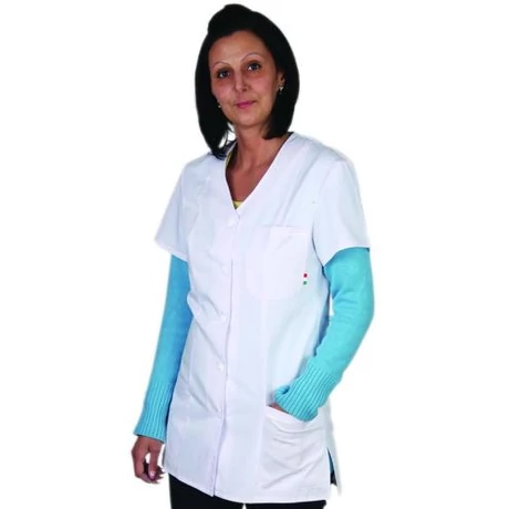 MO KOPN-F Női rövidujjú köpeny fehér S-2XL-ig