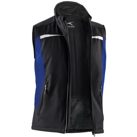 KÜBLER Weather Winther Softshell Téli mellény 7041 fekete-búzavirágkék XS-4XL-ig
