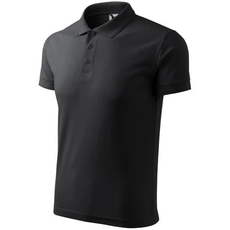 ADLER 203 Pique rövid ujjú galléros férfi póló ébenszürke S-2XL