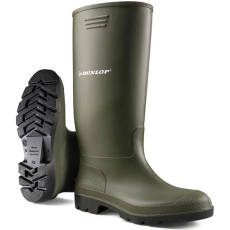 DUNLOP 9 SELE PRICEMASTOR Sav-és lúgálló PVC csizma zöld 35-48-ig