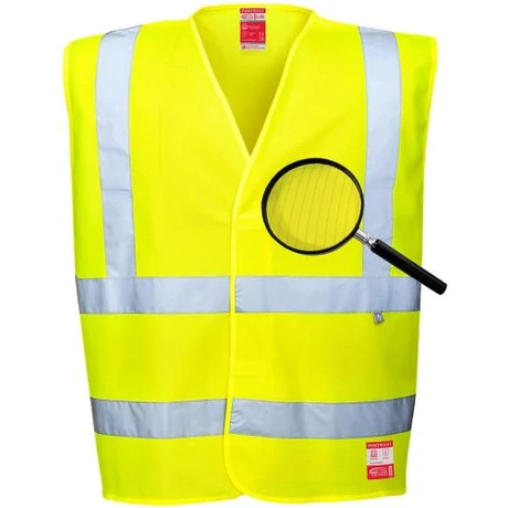 PW FR71 Lángálló antisztatikus jóllátható mellény sárga S/M-4XL/5XL-ig