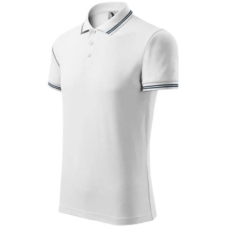 ADLER 219 Urban pique rövid ujjú galléros férfi póló fehér S-2XL