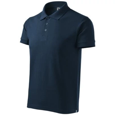 ADLER 215 Cotton Heavy pique rövidujjú galléros férfi póló tengerészkék S-2XL-ig