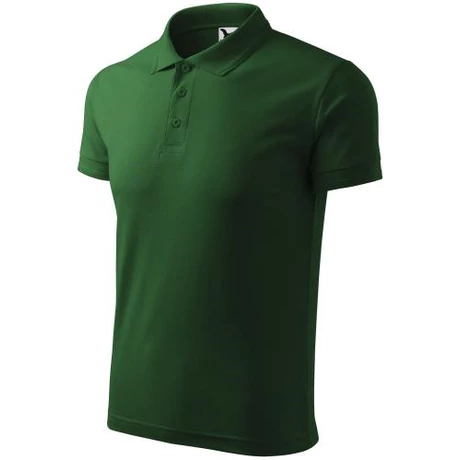 ADLER 203 Pique rövid ujjú galléros férfi póló üvegzöld S-2XL