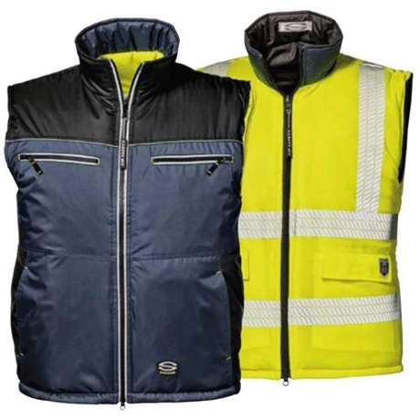 Sir Safety Capricorno MC4413P7 Bélelt kifordítható Jóláthatósági mellény sárga vagy sötétkék M-3XL