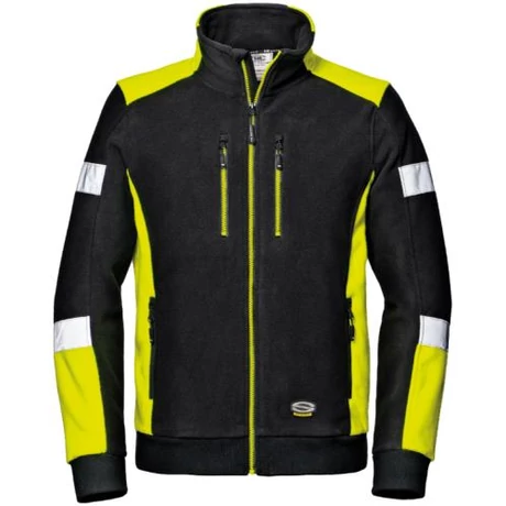 Sir Safety Comfor Fleece MC3128ZG Hosszú ujjú cipzáros polár felső fekete-HI-VIS sárga S-4XL