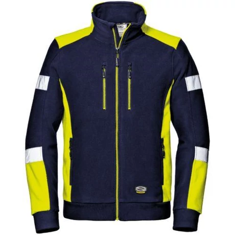 SS Comfor Fleece MC3128QN Hosszú ujjú cipzáros polár felső s.kék-HI-VIS sárga S-4XL