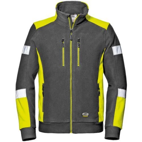 Sir Safety Comfor Fleece MC3128CB Hosszú ujjú cipzáros polár felső antracit-HI-VIS sárga S-4XL