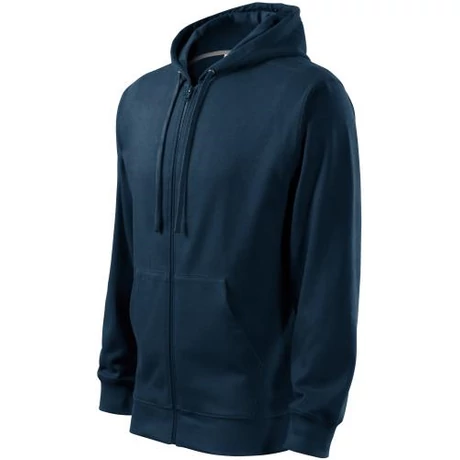 ADLER 410 Trendy Zipper Cipzáras kapucnis pamut gazdag férfi felső tengerészkék S-2XL