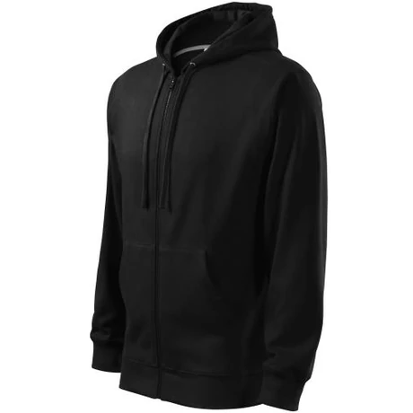ADLER 410 Trendy Zipper Cipzáras kapucnis pamut gazdag férfi felső fekete S-2XL