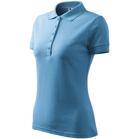 ADLER 210 Pique rövid ujjú galléros női póló azúrkék XS-2XL