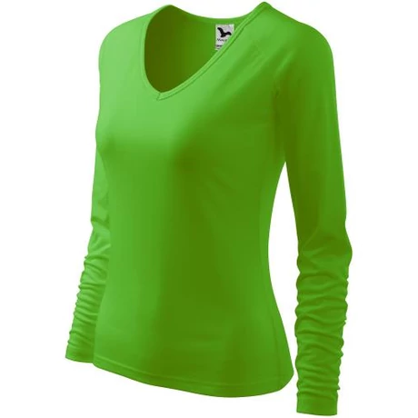 ADLER 127 Elegance hosszú ujjú V nyakú női póló almazöld XS-3XL-ig