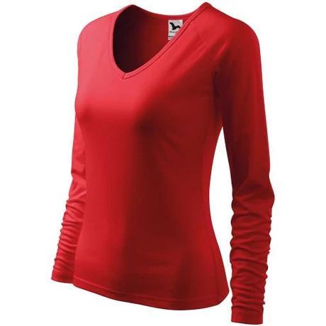 ADLER 127 Elegance hosszú ujjú V nyakú női póló piros XS-3XL-ig