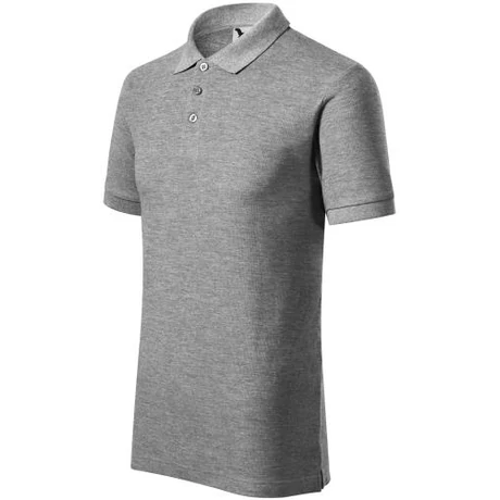 ADLER 215 Cotton Heavy pique rövidujjú galléros férfi póló s.szürke melír S-2XL-ig