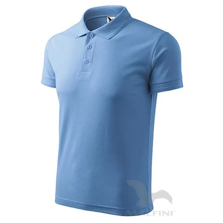 ADLER 203 Pique rövid ujjú galléros férfi póló égszínkék S-2XL