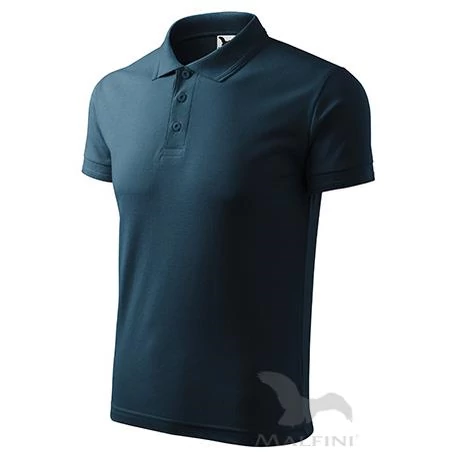 ADLER 203 Pique rövid ujjú galléros férfi póló tengerészkék S-2XL