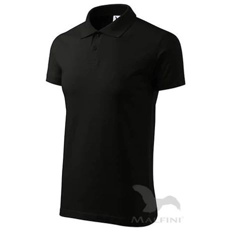 ADLER 202 Rövid ujjú galléros férfi póló fekete S-2XL