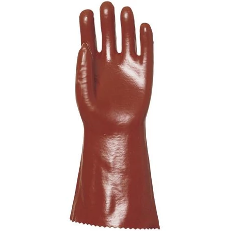 EP 3640 Mártott PVC kesztyű bordó 1 mm 40cm,  sav-,lúg-,olajálló 10-es