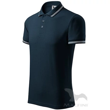 ADLER 219 Urban pique rövid ujjú galléros férfi póló tengerészkék S-2XL