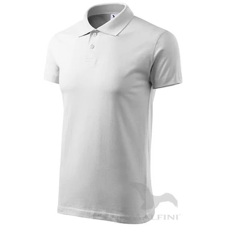 ADLER 202 Rövid ujjú galléros férfi póló fehér S-2XL