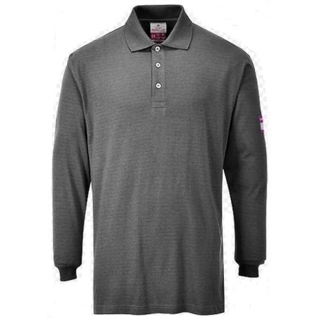 PW FR10 Láng, antisztatikus galléros póló szürke S-3XL