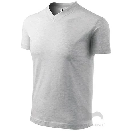 ADLER 102 rövid ujjú V nyakú póló v.szürke melír S-2XL
